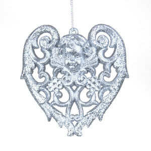 CUORE GLITTER SILVER CM.9X3X10
