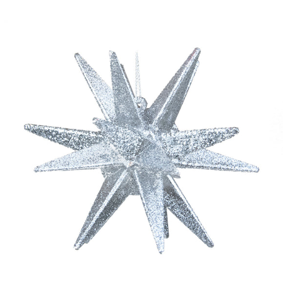 SNOWFLAKE GLITTER SILVER CM.11X11X11