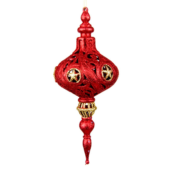 PUNTALE GLITTER RED CM.8,5X8,5X19