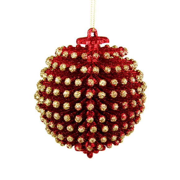 PALLINA GLITTER RED CM.9X9X10