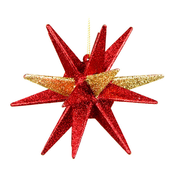 SNOWFLAKE GLITTER RED CM.11X11X11