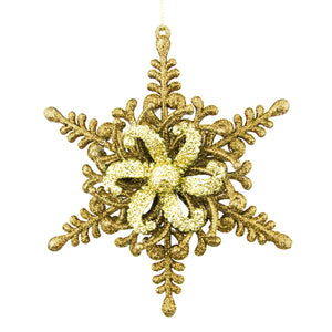 SNOWFLAKE GLITTER GOLD CM.13X3X15