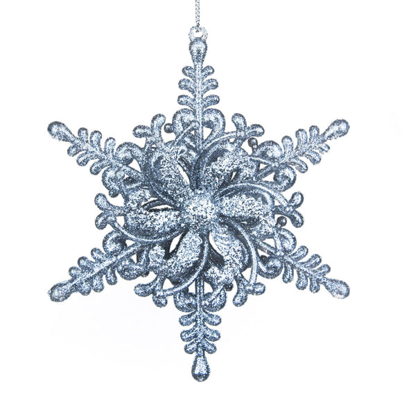 SNOWFLAKE GLITTER GREY CM.13X3X15