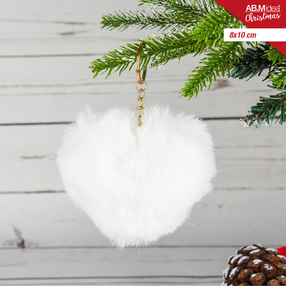 CUORE PELLICCIOTTO CM.8X10 BIANCO