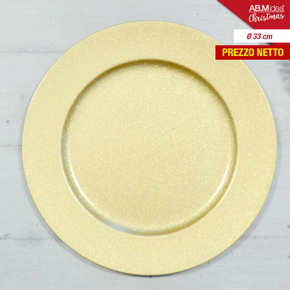 PIATTO SEGNAPOSTO NATALE DIAM.33 ORO