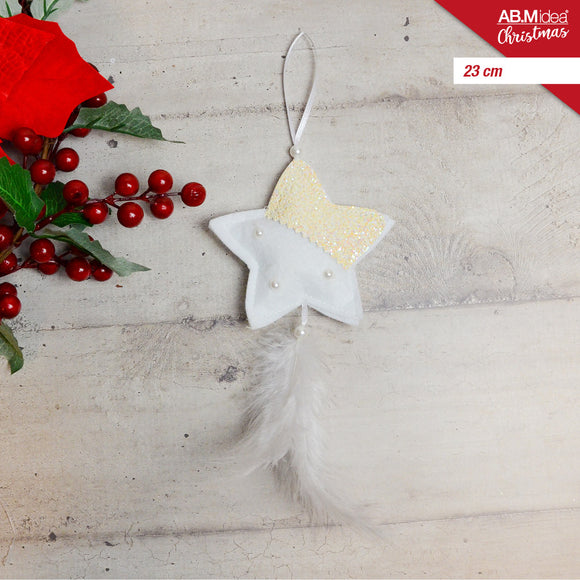 STELLA PEARL C/PIUMA CM.23 BIANCO
