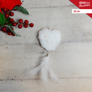 CUORE PELLICCIOTTO C/PIUMA CM.22 BIANCO