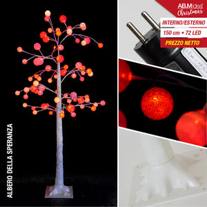 ALBERO NATALE BALL ROSSO 72 LED CM.150 EST/INT IP44