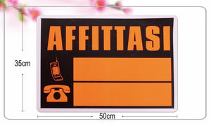 CARTELLO AFFITTASI 35*50CM MEDIO