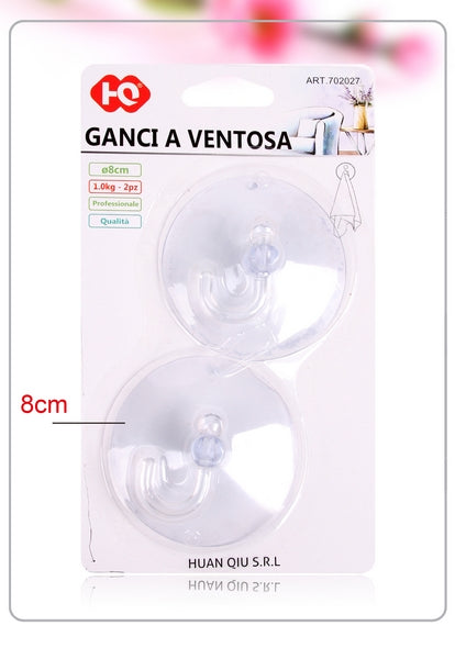 GANCI A VENTOSA 2PZ 8CM