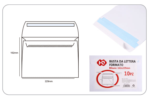 BUSTA DA LETTERA FORMATO C5 162*229MM 10