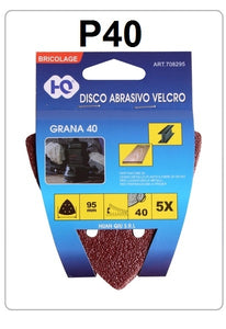 DISCO ABRASIVO TRIANGOLARE 95MM P40 5PZ