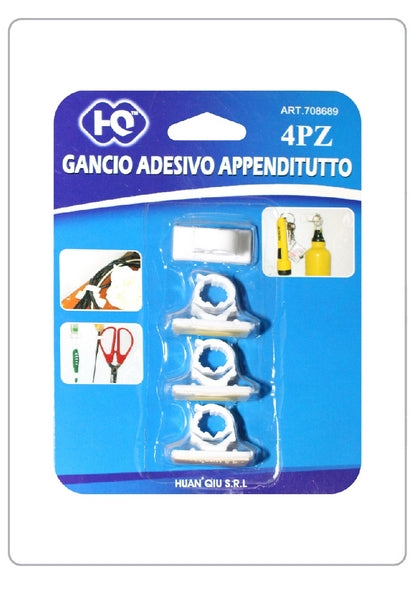 GANCIO ADESIVO APPENDITUTTO 4PZ