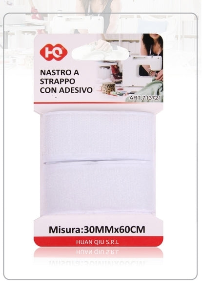 NASTRO A STRAPPO CON ADESIVO BIANCO 3.0X60CM