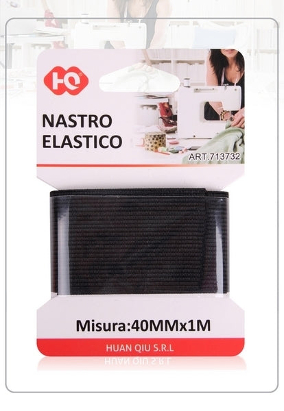 NASTRO ELASTICO  NERO 4.0CMX1M