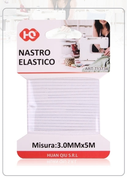 NASTRO ELASTICO  BIANCO 0.3CMX5M