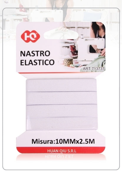 NASTRO ELASTICO  BIANCO 1.0CMX2.5M