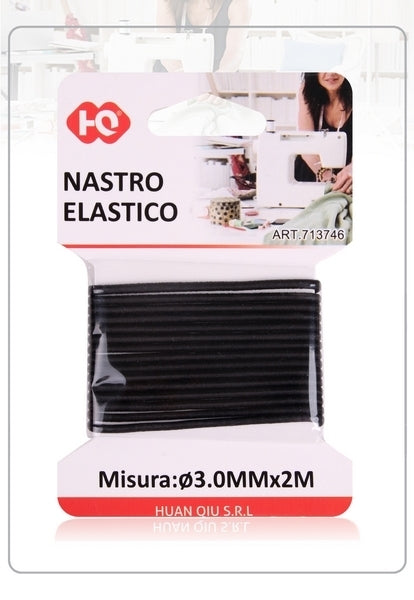 NASTRO ELASTICO  NERO 0.3CMX2M