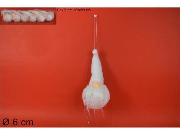 PALLA BABBO NATALE PELLICCIA 6CM BOX 6PZ BIANCO SDK200860W