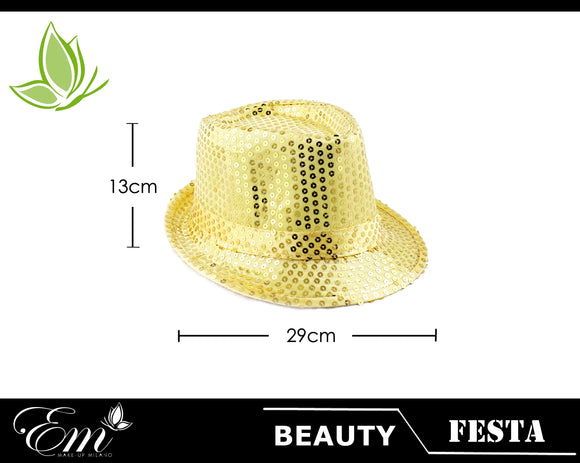 CAPPELLO  PAILLETTES ORO