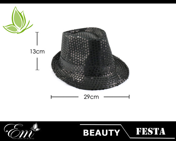 CAPPELLO  PAILLETTES NERO