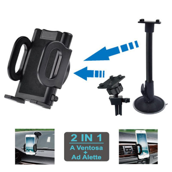 SAU-25 SUPPORTO AUTO UNIVERSALE 2 IN 1