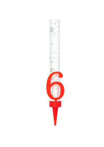 CANDELINA FLAMBE  12CM NUMERO 6