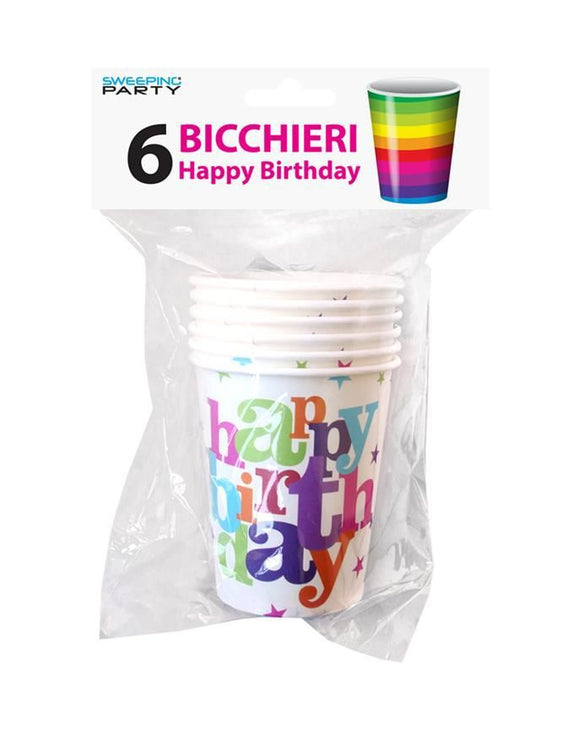 BICCHIERI 6PZ HAPPY BIRTHDAY