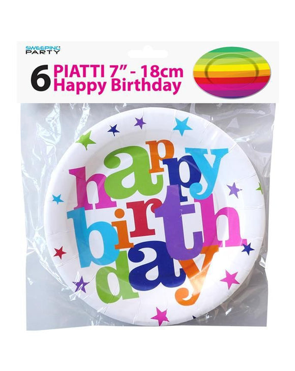 PIATTI 7, 6PZ HAPPY BIRTHDAY