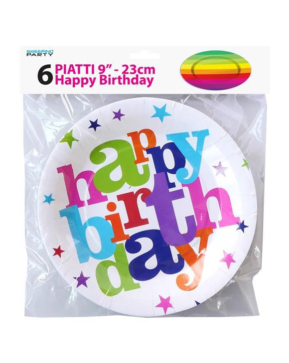 PIATTI 9, 6PZ HAPPY BIRTHDAY