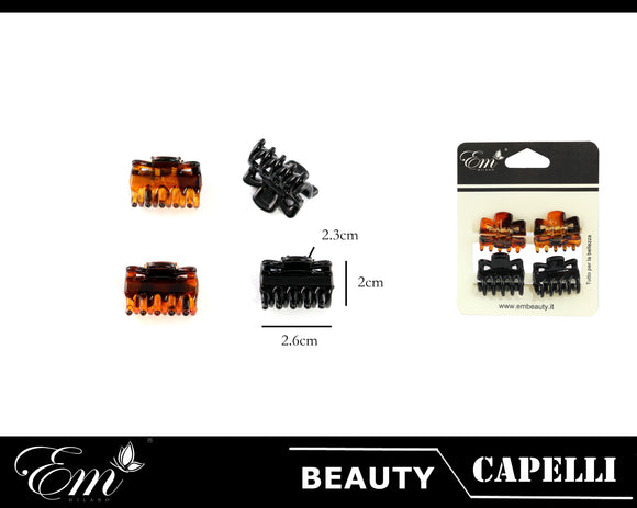 PINZA PER CAPELLI 2,5CM 4PZ