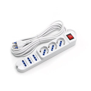PRESA DI CORRENTE A 6 VIE (MULTIPLA)(6WAYS,Tipo di combinazione,3m,H05VV-F 3G1.0mm2,Max 2500W)
