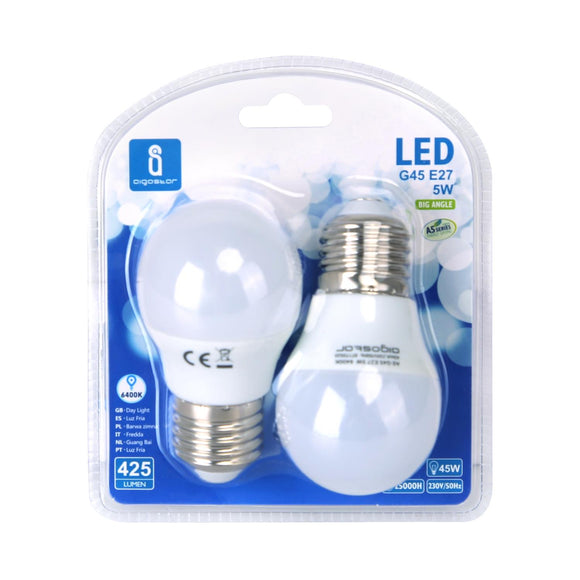 LED A5 G45 BIG ANGLE E27 5W 6400K/DOUBLE