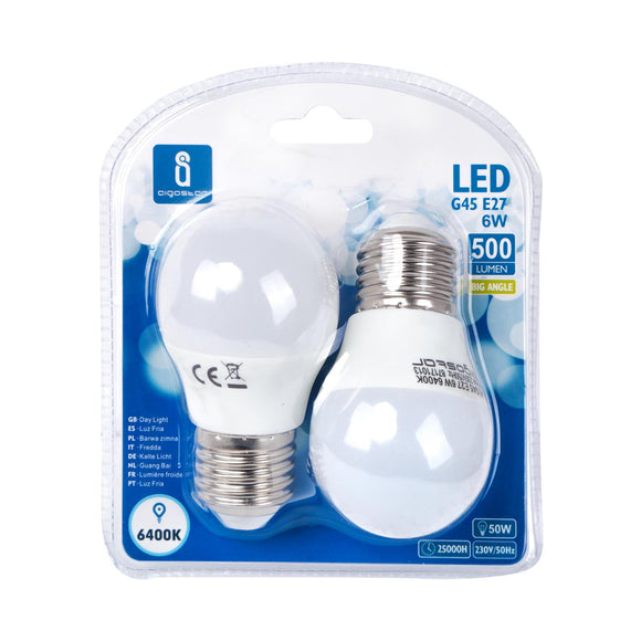 LED A5 G45 BIG ANGLE E27 6W 6400K/DOUBLE