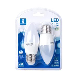LED A5 C37 E27 3W 6400K/DOUBLE