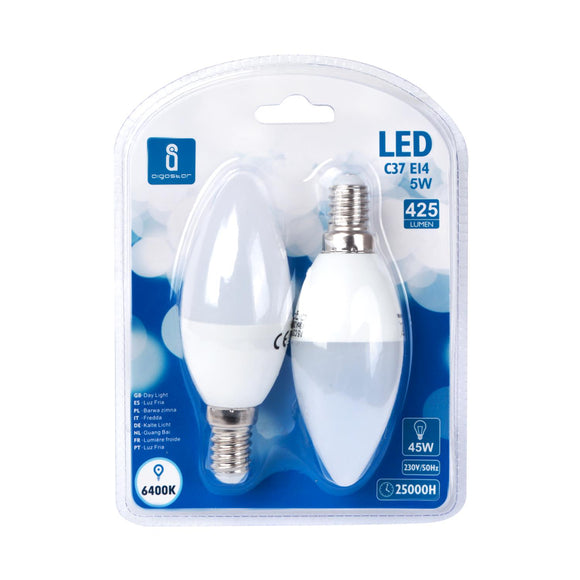 LED A5 C37 E14 5W 6400K/DOUBLE