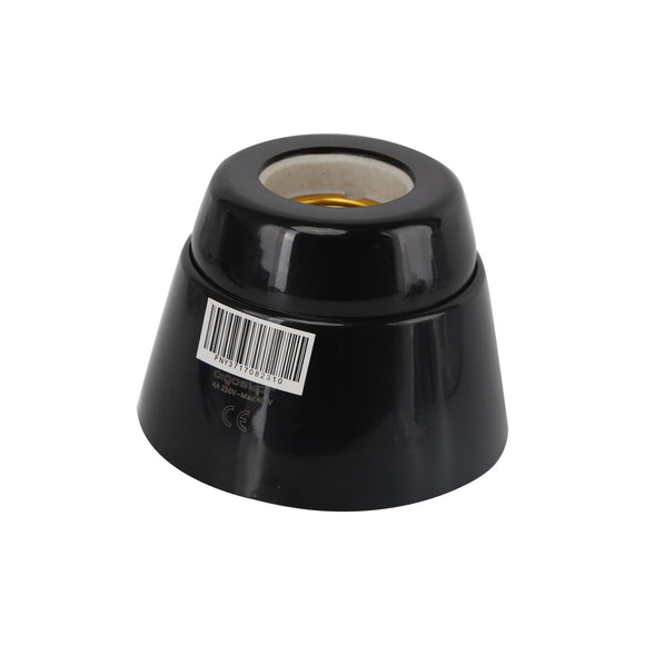 LAMP HOLDER CERAMIC 40W  STRAIGHT BLACK