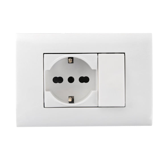 SWITCH AND SOCKET COMBINATION(ONE P30 SOCKET+ONE WAY SWITCH)