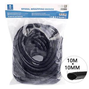SPIRAL WRAPPING BANDS (SIZE:10mm*10m) BLACK