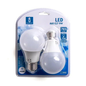 LED A5 A60 BIG ANGLE E27 9W 6400K/DOUBLE(9W,E27,6400k)