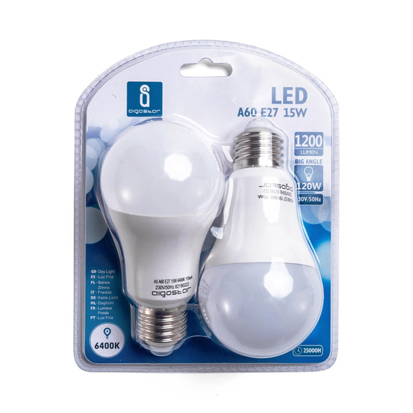 LED A5 A60 BIG ANGLE E27 15W 6400K/DOUBLE(15W,E27,6400k)