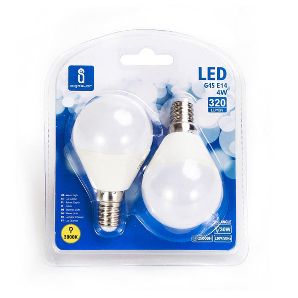 LED A5 G45 (2 pcs)(4w,E14,3000K)