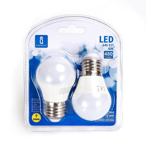 LED A5 G45 BIG ANGLE E27 6W 3000K/DOUBLE(6W,E27,3000K)