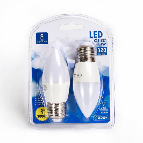 LED A5 C37 E27 4W 3000K/DOUBLE(4w,E27,3000K)