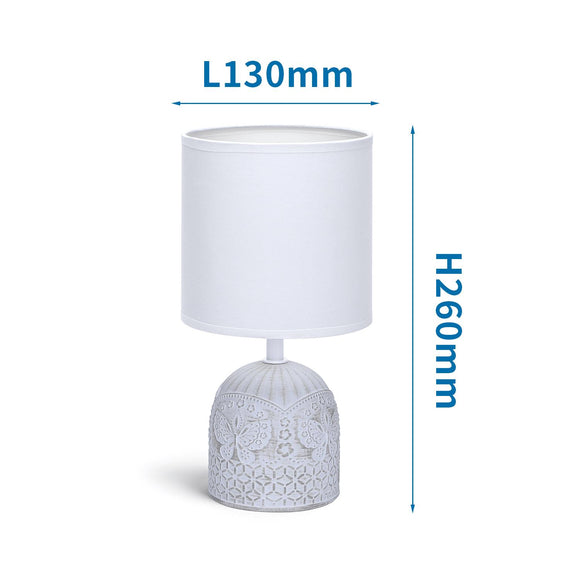 LAMPADA DA TAVOLO IN CERAMICA(E14 ,Max 40W,Bianco,L130*W130*H260mm)