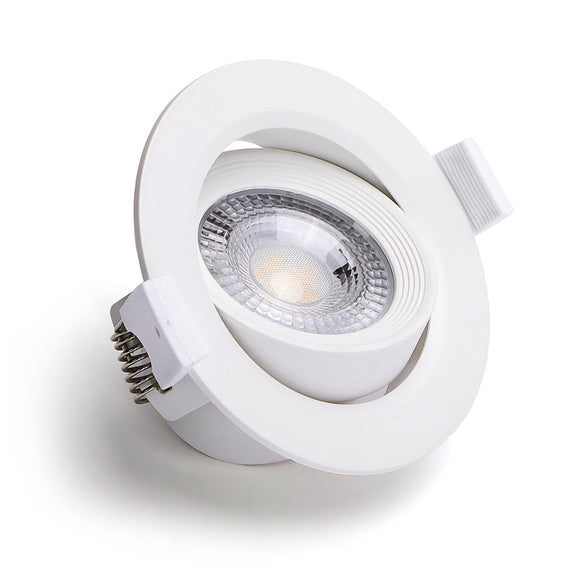 LED E6 faretti ad angolo regolabile(5W,3000K,F68-75mm,Coppa lampada regolabile di 35 gradi,Rotondo,Da incasso,Scatola di colore)