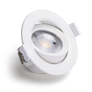 LED E6 faretti ad angolo regolabile(7W,6000K,F68-75mm,Coppa lampada regolabile di 35 gradi,Rotondo,Da incasso,Scatola di colore)