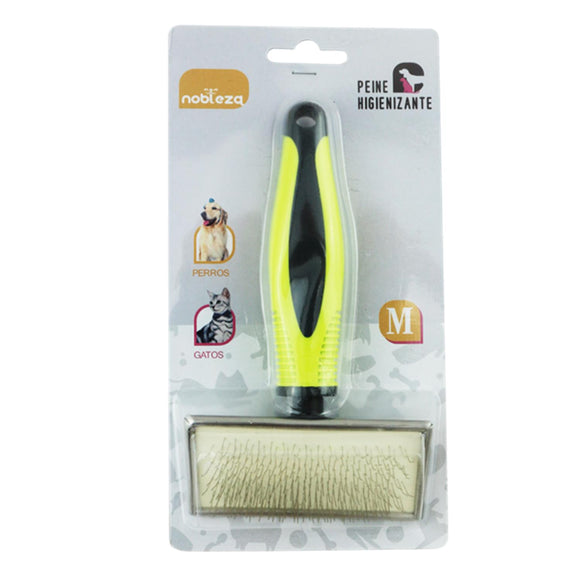 SLICKER BRUSH SINGLE W9*L15.8CM DARK GREY&FLUORSCENT GREEN (M)