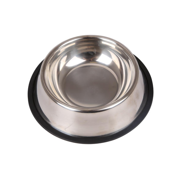 Stainless steel non-slip  bowl(2XL,D28.5*H7cm,per cane,Acciaio inossidabile)