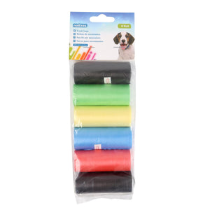 TRASH BAGS 6 ROLLS THICKNESS 0.008MM W23*L32CM BLUE&PINK&YELLOW&GREEN&BLACK